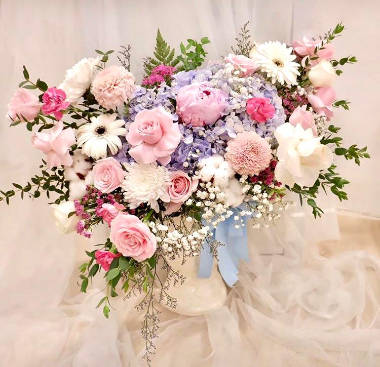 Hydrangea, Vase, Rose