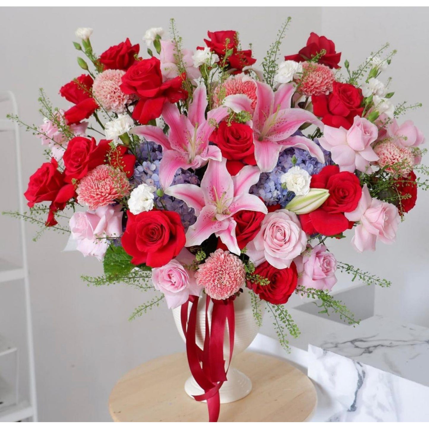 Rose, Vase, Lily