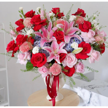 Rose, Vase, Lily