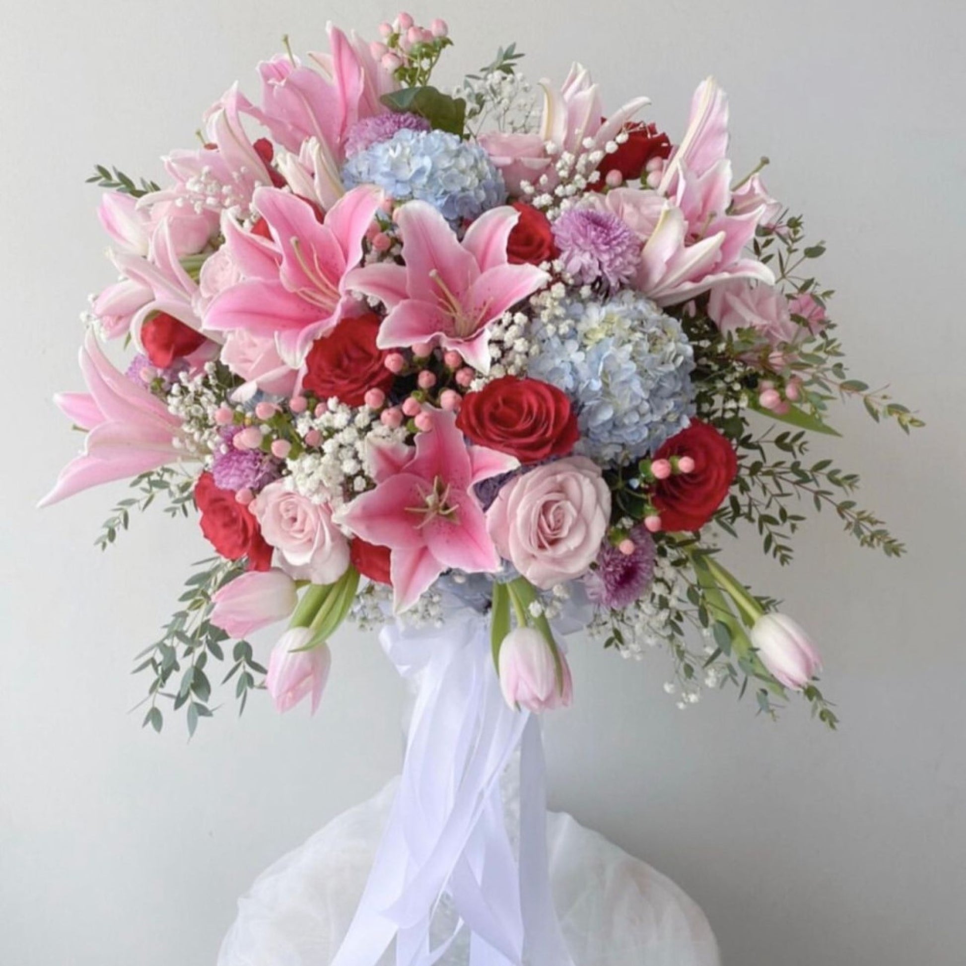 Lily, Hydrangea, Vase