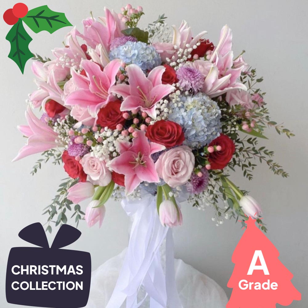 Christmas, Vase, Lily