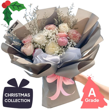 Christmas, Peony, Rose