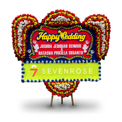 Papan Bunga, Happy Wedding, Red