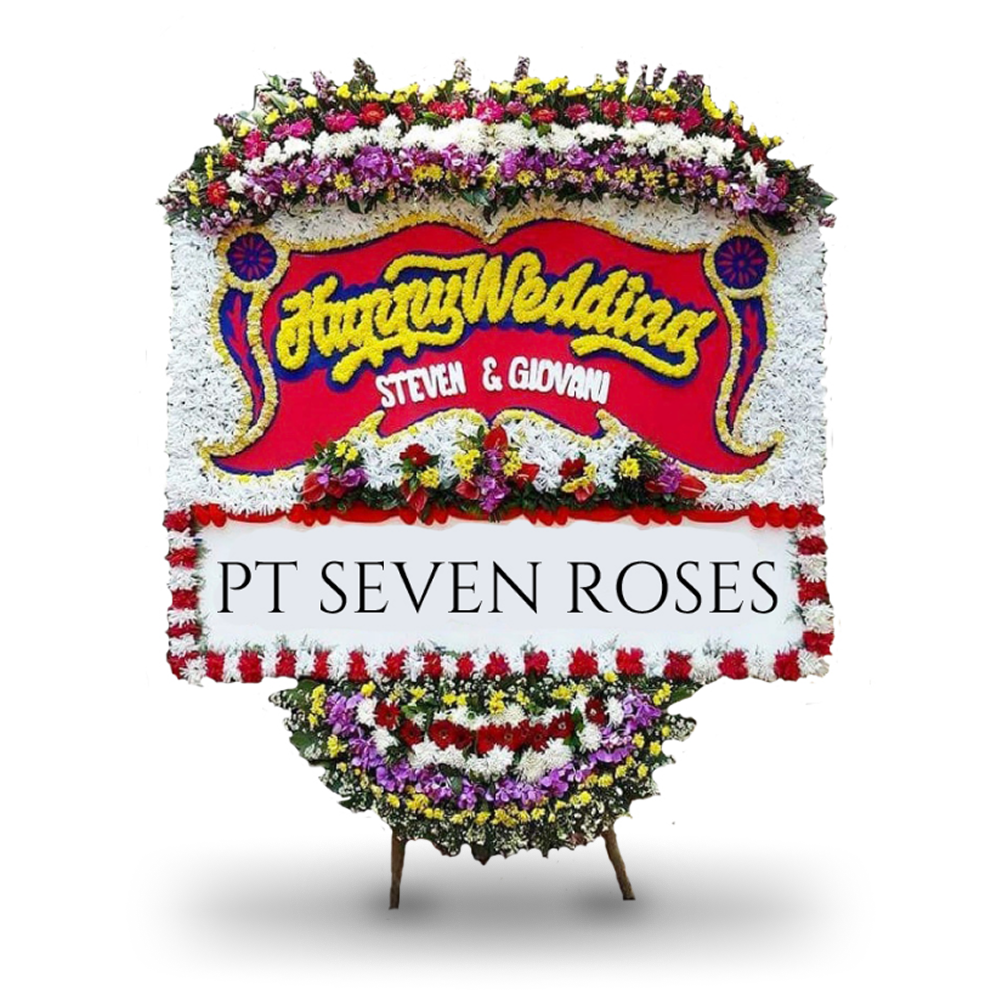 Papan Bunga, Happy Wedding, Elegan