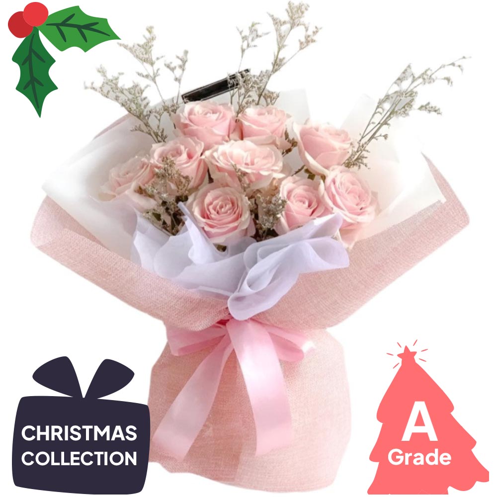 Christmas, Baby Breath, Rose