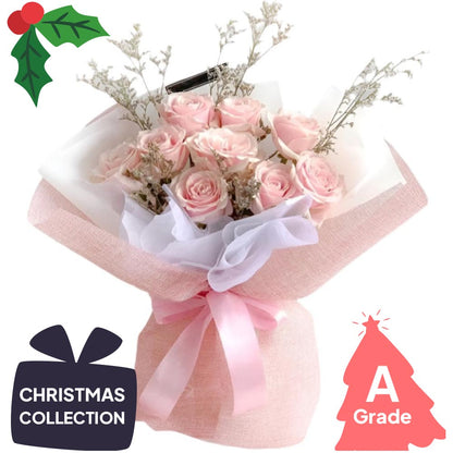 Christmas, Baby Breath, Rose