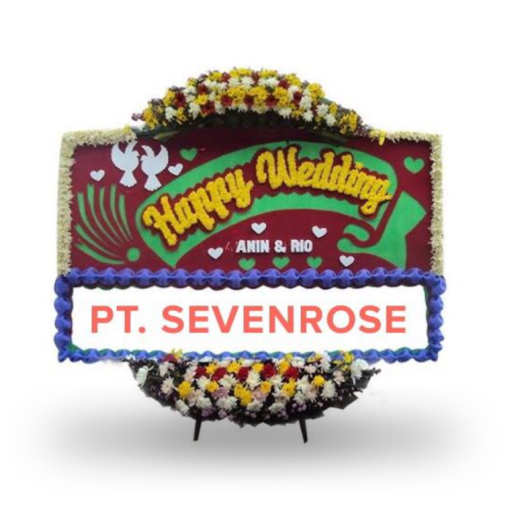 Happy Wedding, Maroon, Papan Bunga