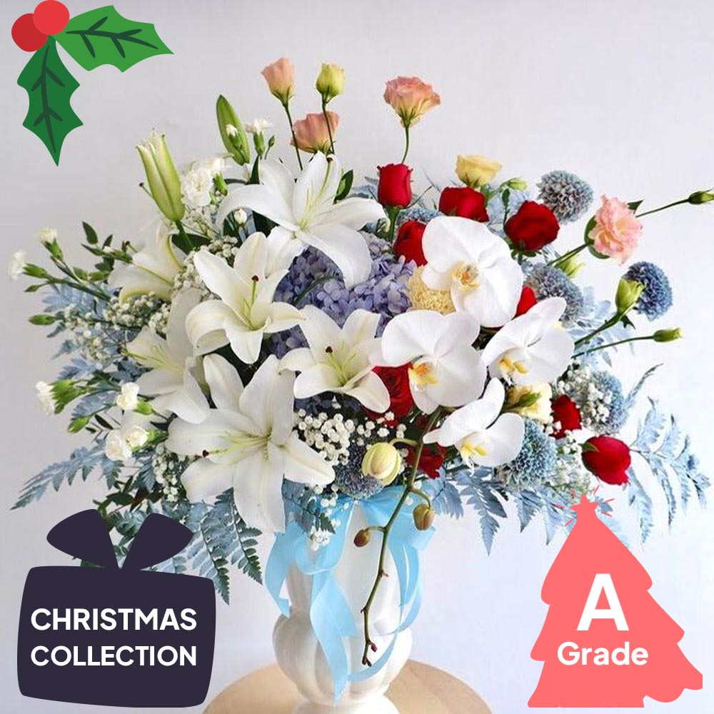 Christmas, Vase, Lily