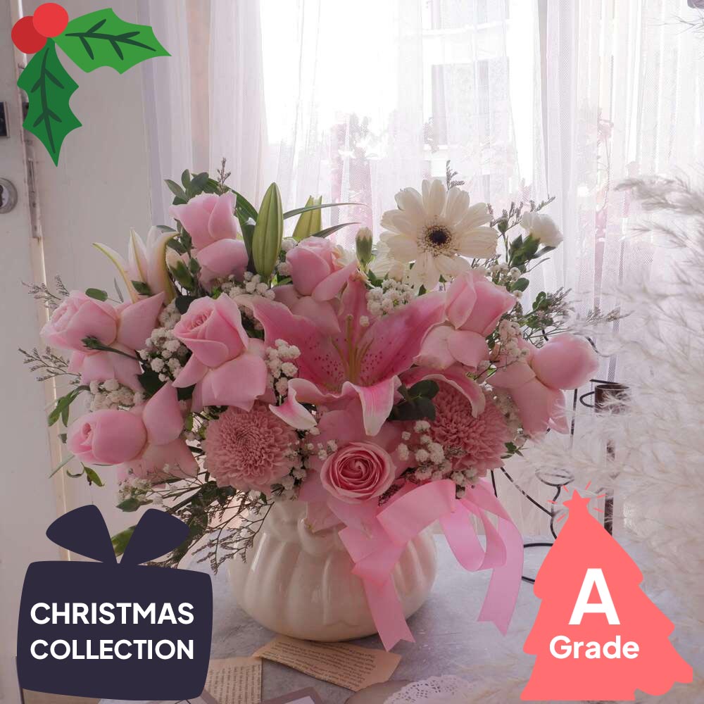 Christmas, Vase, Lily