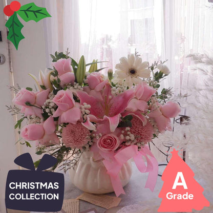 Christmas, Vase, Lily