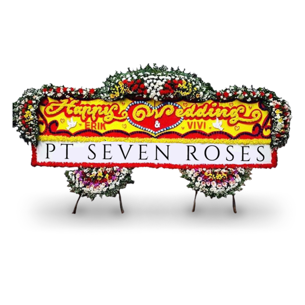 Papan Bunga, Happy Wedding, Yellow