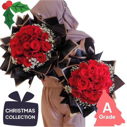 Christmas, Rose, Baby Breath