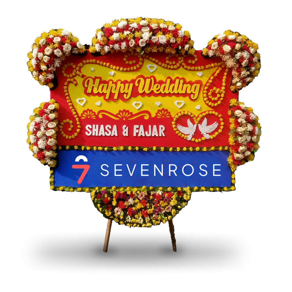 Papan Bunga, Happy Wedding, Red