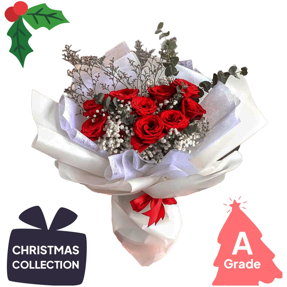 Christmas, Rose, Baby Breath