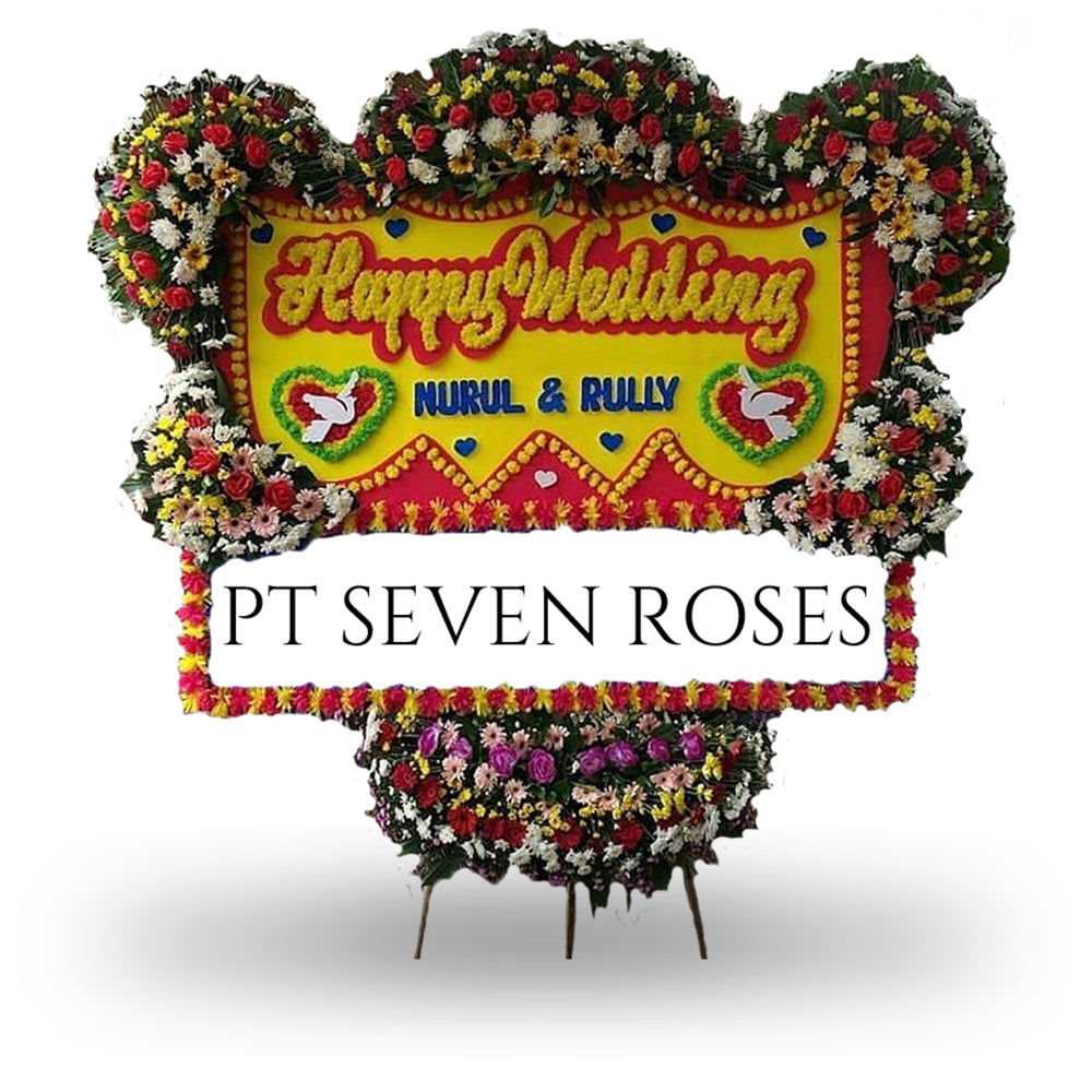 Papan Bunga, Happy Wedding, Merah