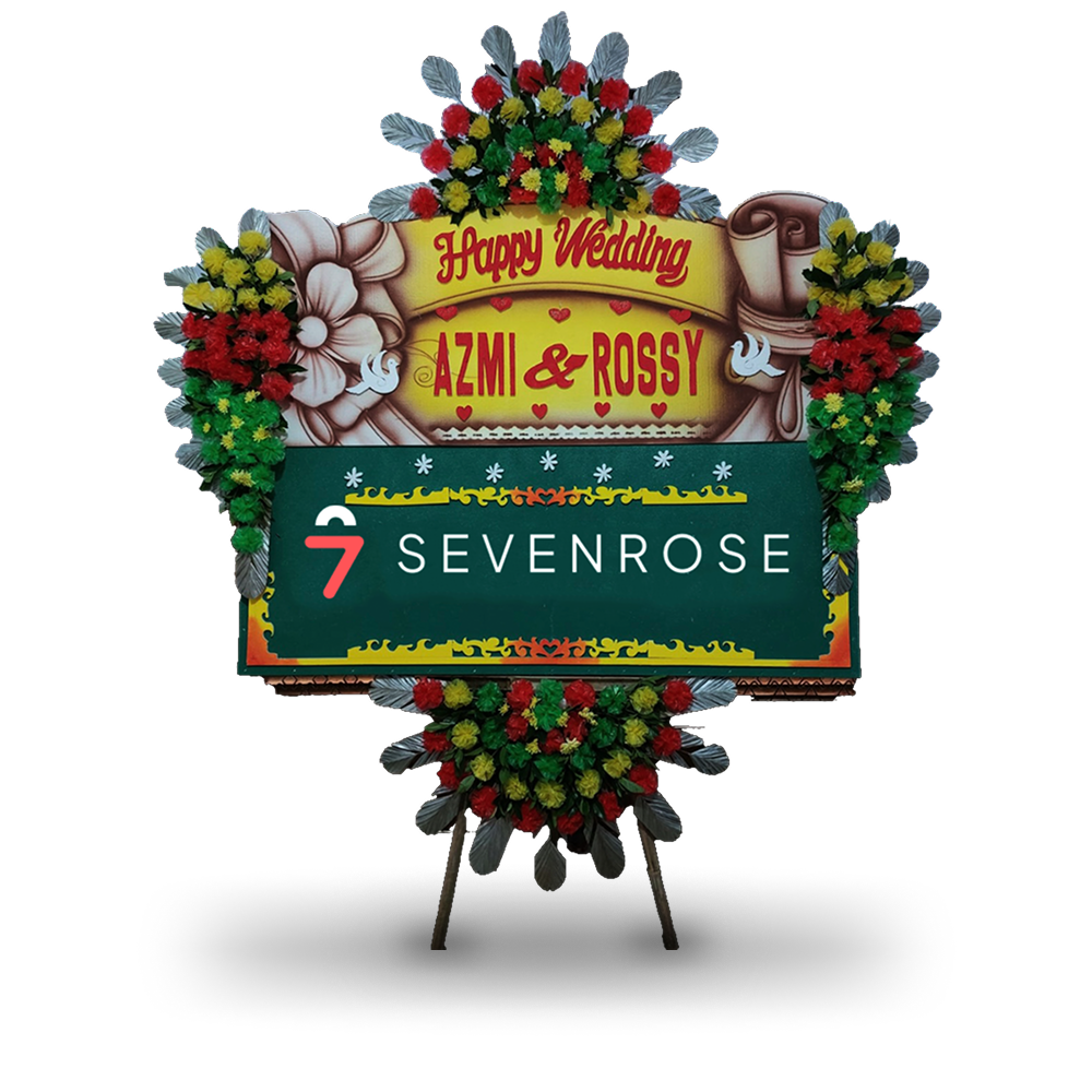 Papan Bunga, Happy Wedding, Green