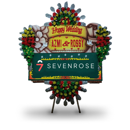 Papan Bunga, Happy Wedding, Green