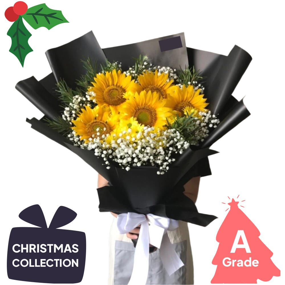 Christmas, Baby Breath, Sun Flower