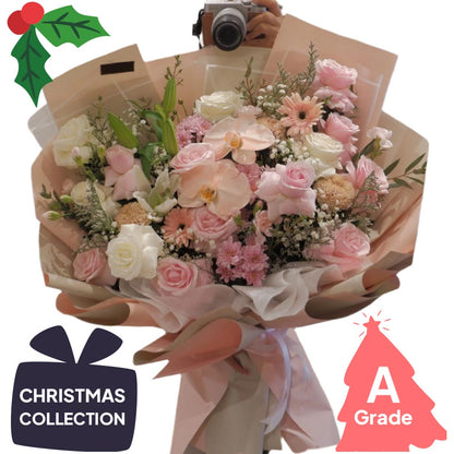 Christmas, Bouquet, Rose