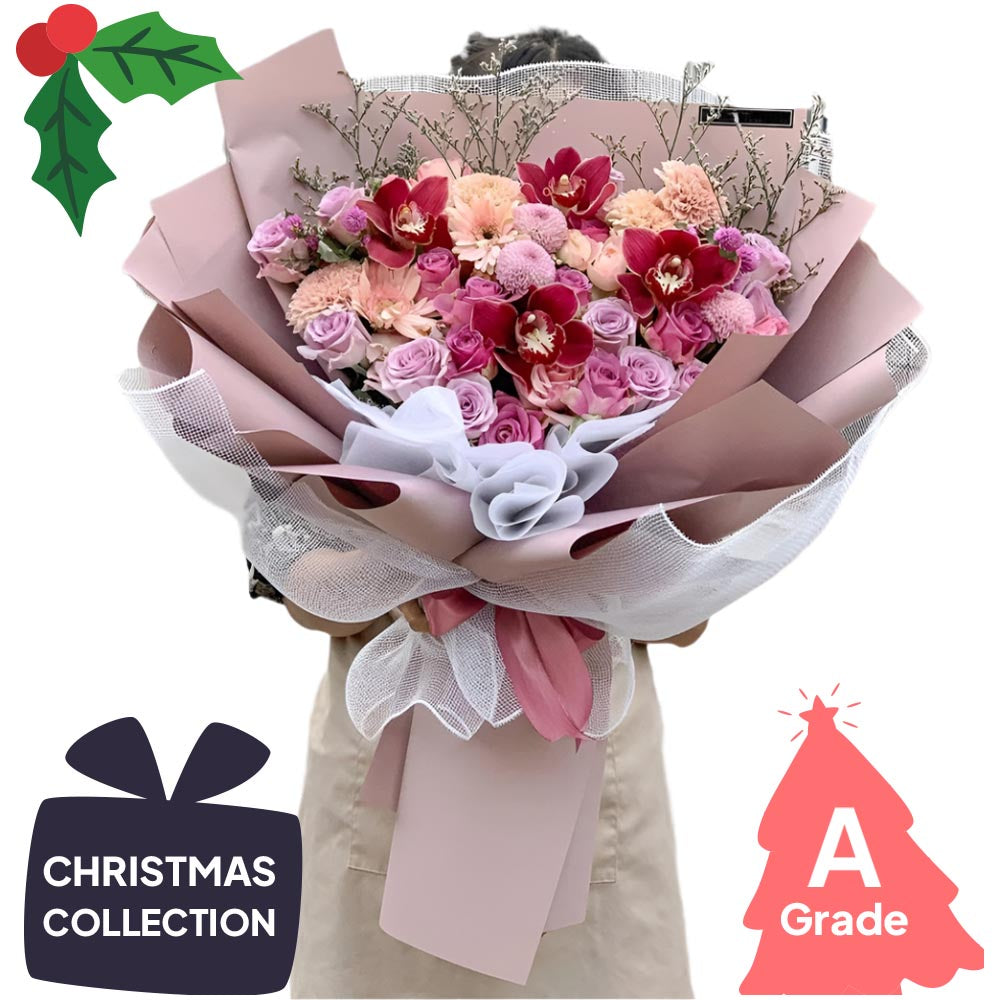 Christmas, Bouquet, Rose