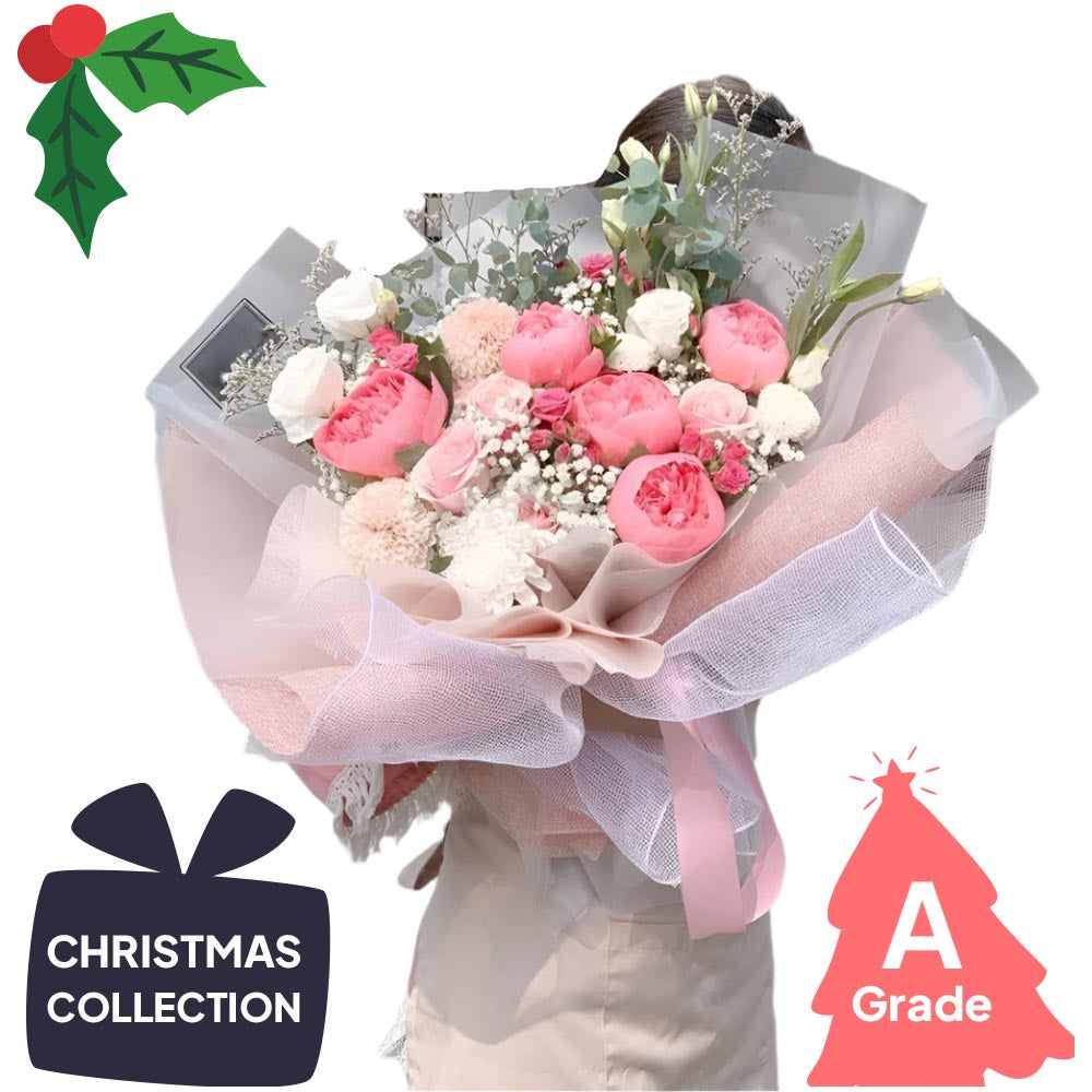 Christmas, Bouquet, Rose