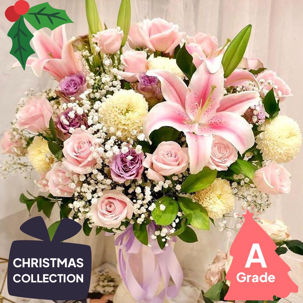 Christmas, Vase, Lily