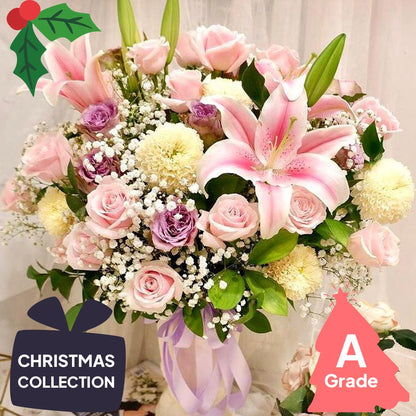 Christmas, Vase, Lily