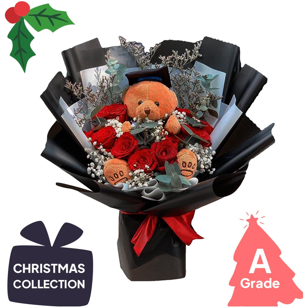 Christmas, Rose, Bouquet