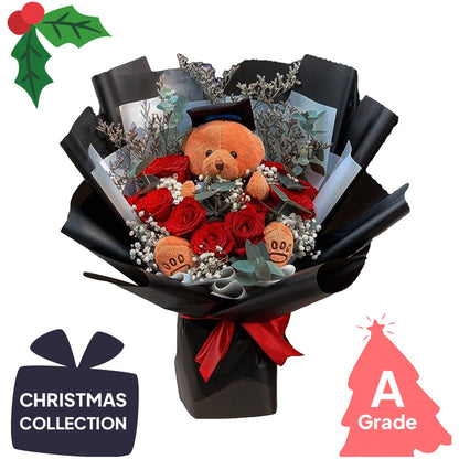 Christmas, Rose, Bouquet