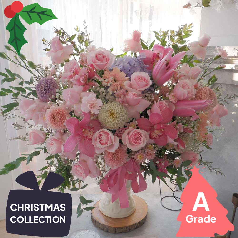 Christmas, Vase, Rose