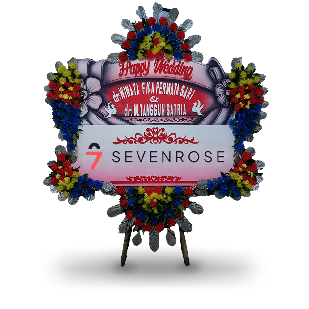 Papan Bunga, Happy Wedding, Colorfull