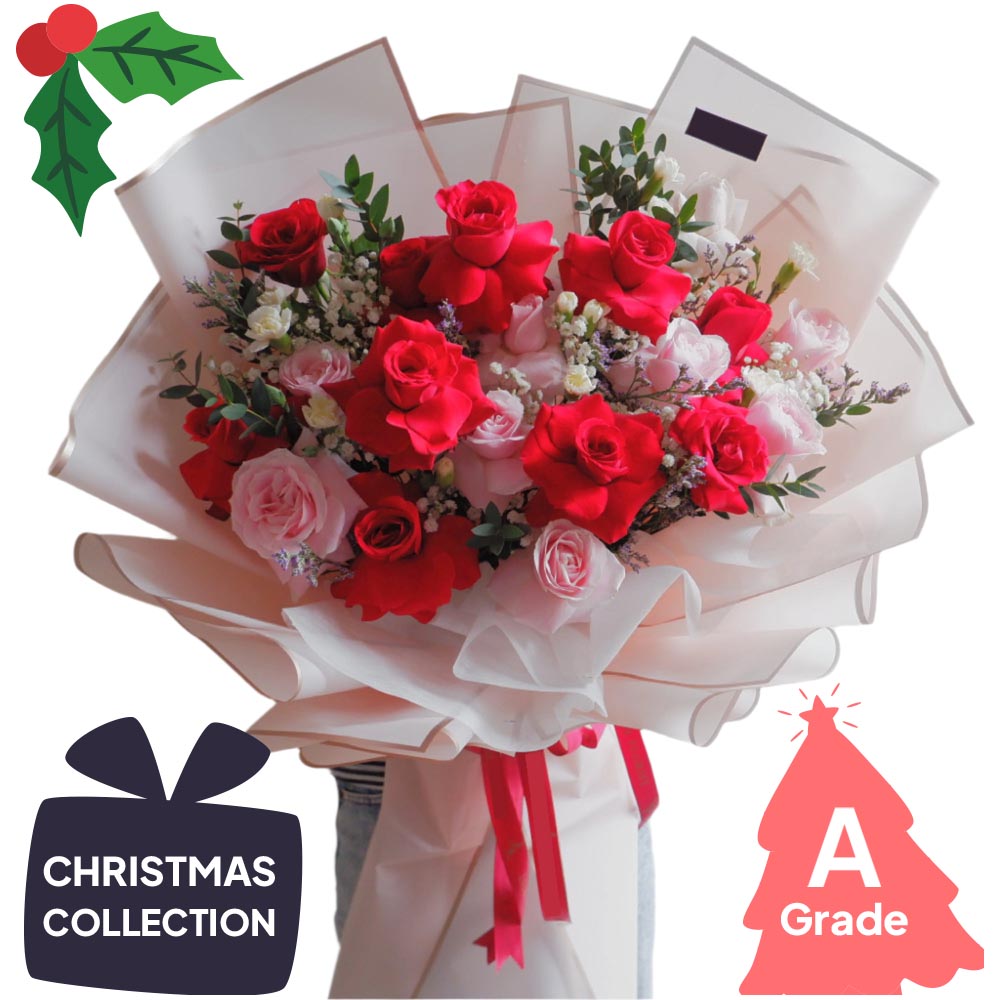 Christmas, Rose, Bouquet