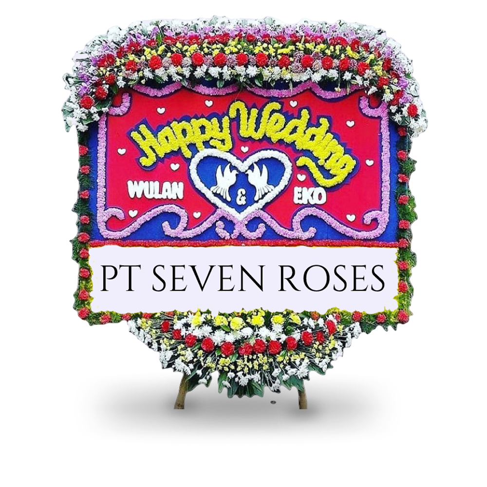 Papan Bunga, Happy Wedding, Merah Muda