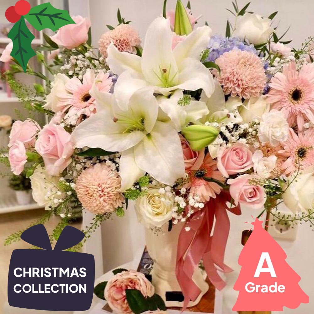 Christmas, Vase, Lily