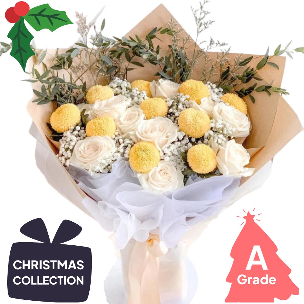 Christmas, Peony, Baby Breath