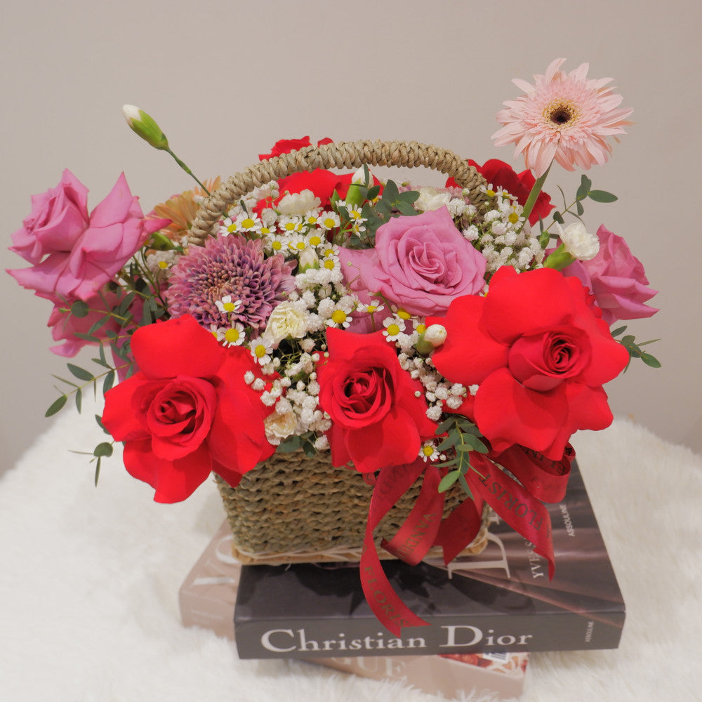 Rose, Basket Flower, Premium