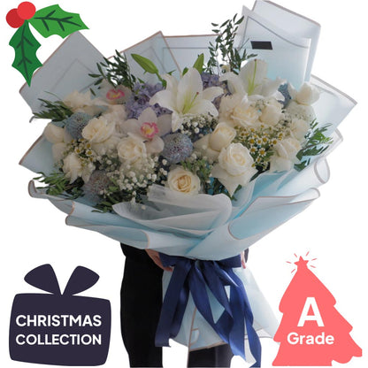 Christmas, Bouquet, Rose