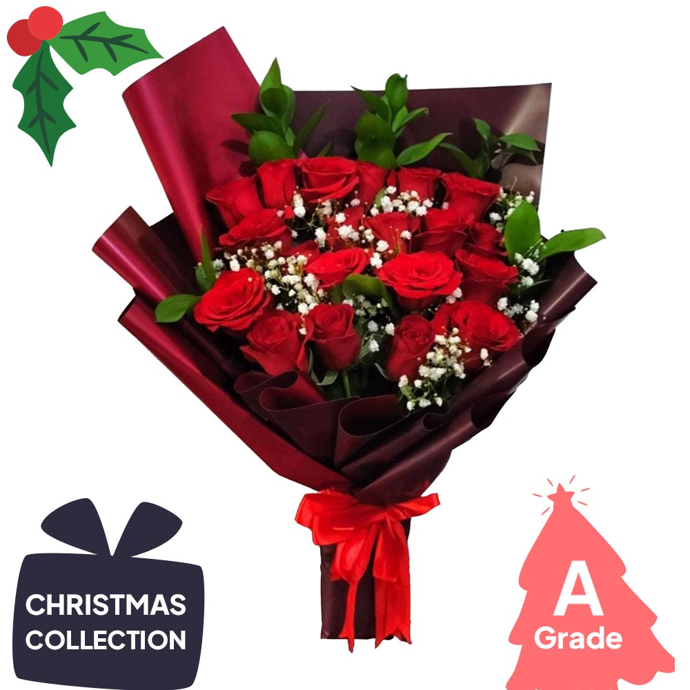 Christmas, Rose, Bouquet