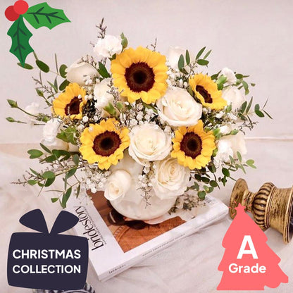 Christmas, Vase, Sun Flower