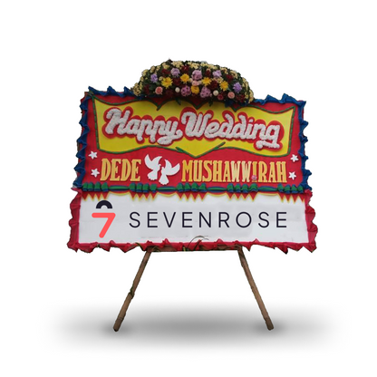 Papan Bunga, Happy Wedding, Red