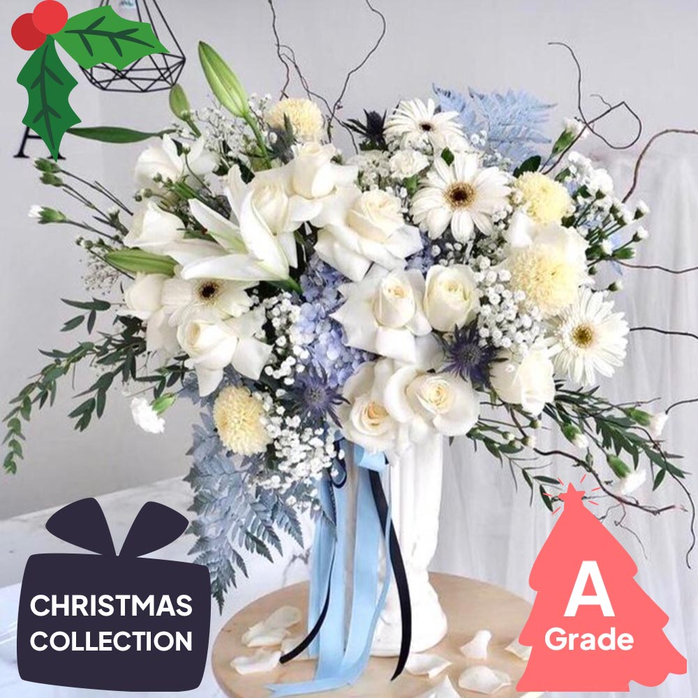 Christmas, Vase, Lily