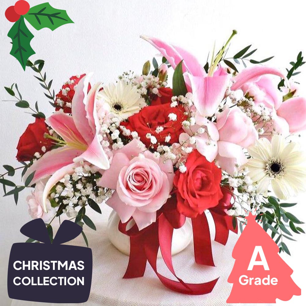 Christmas, Vase, Lily