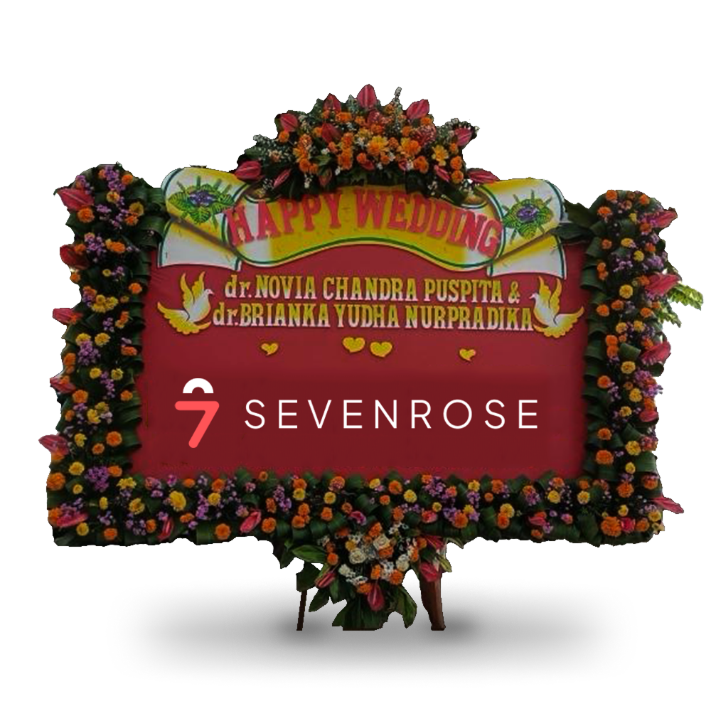 Papan Bunga, Happy Wedding, Red