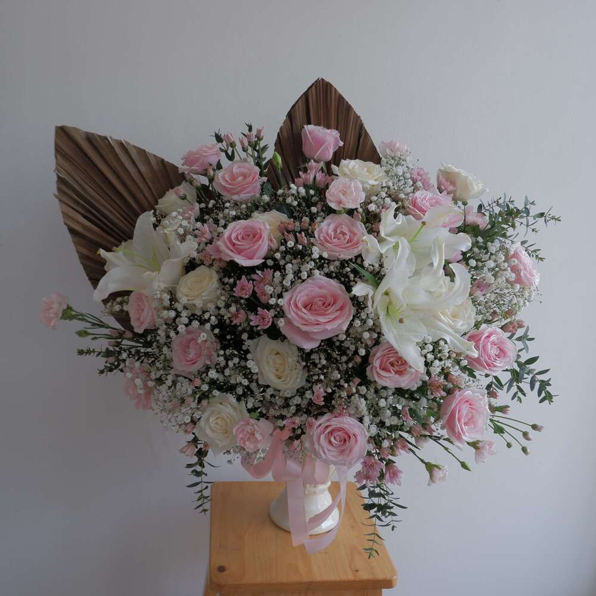 Rose, Baby Breath, Lily