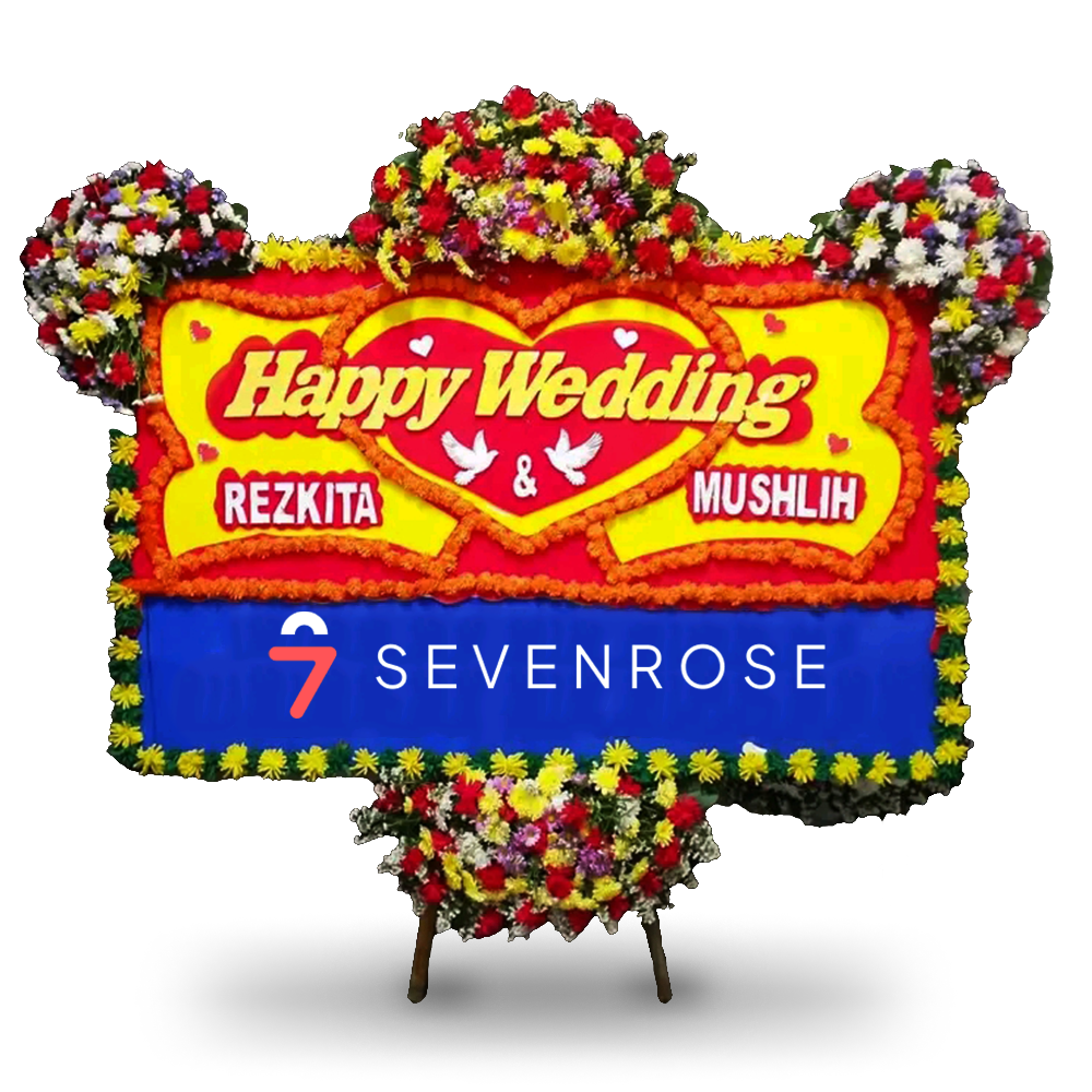 Papan Bunga, Happy Wedding, Ucapan