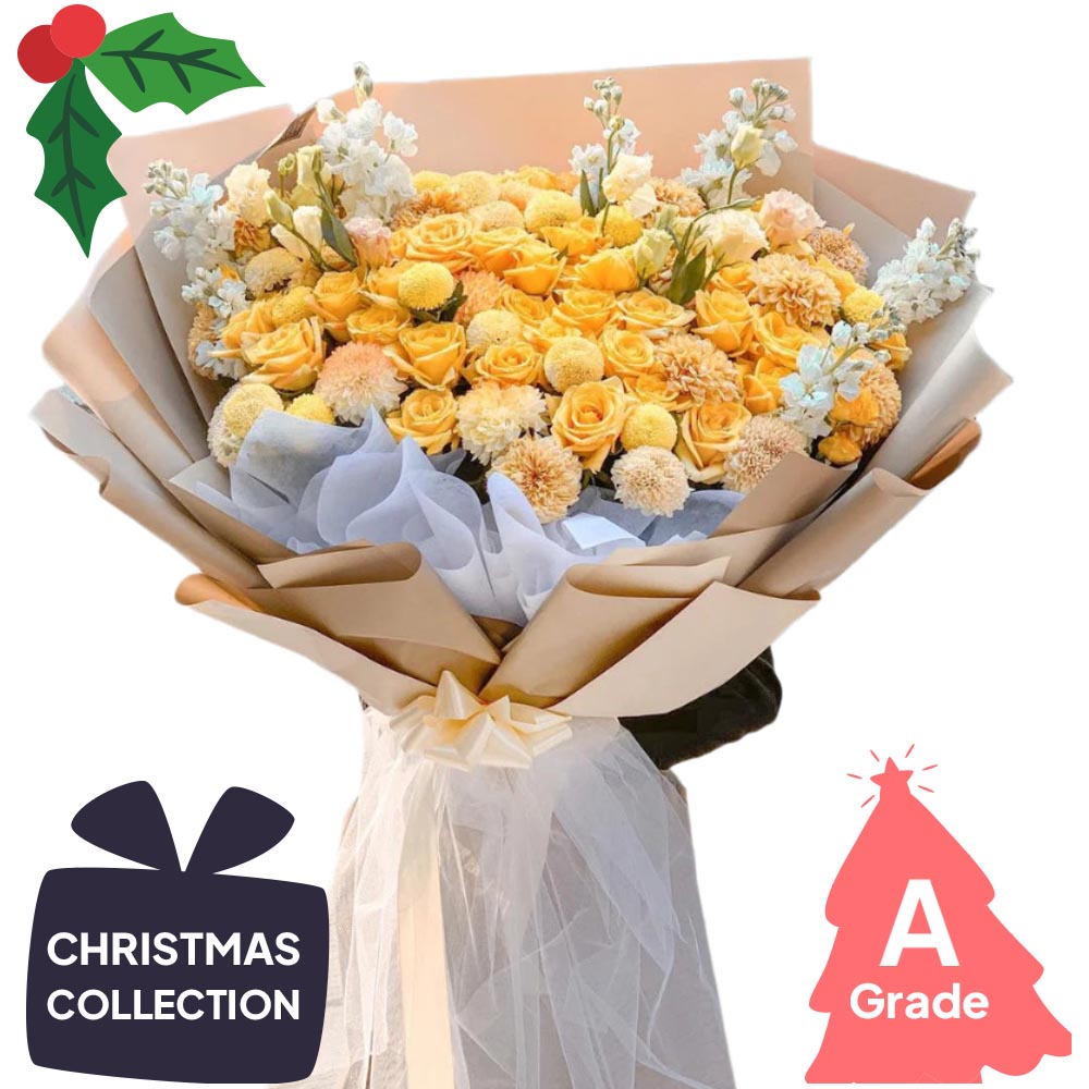 Christmas, Rose, Bouquet