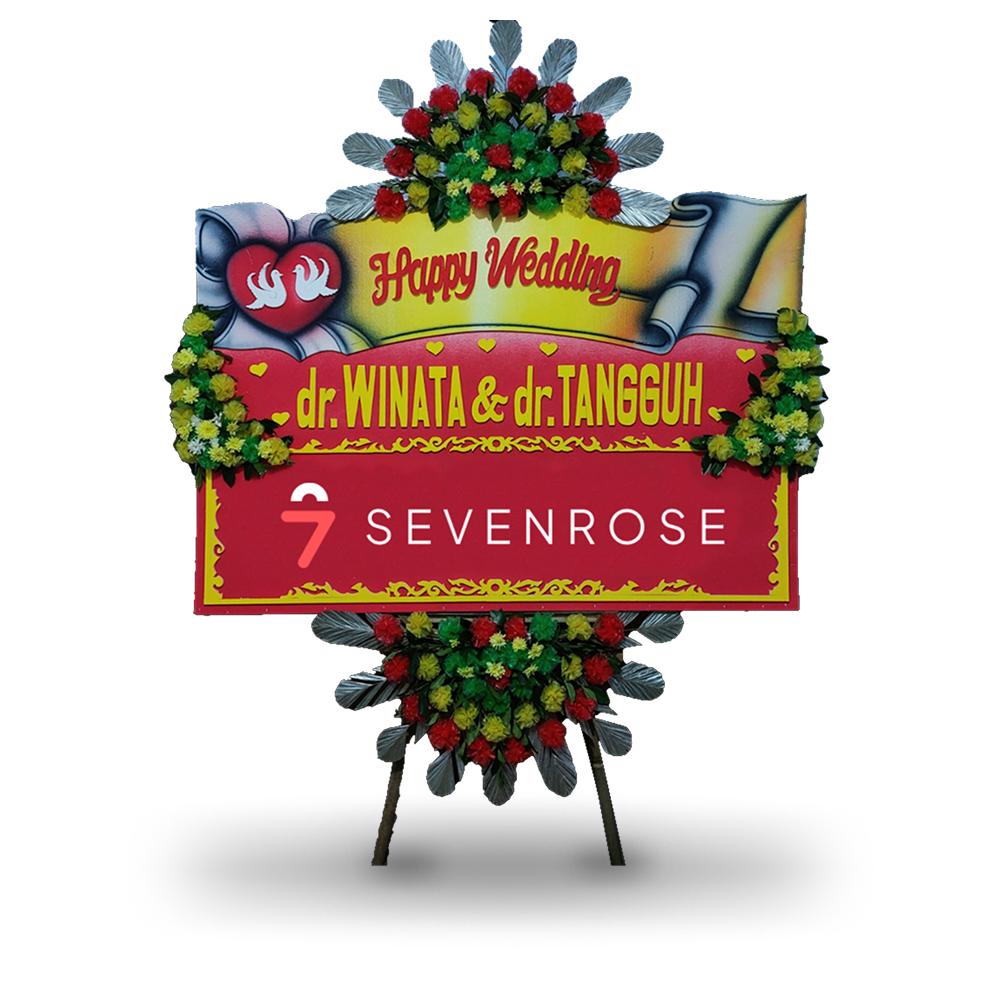 Papan Bunga, Happy Wedding, Red
