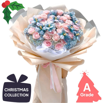 Christmas, Rose, Bouquet