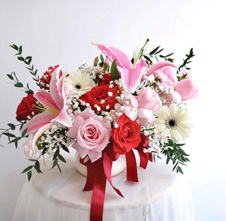 Vase, Rose, Garbera